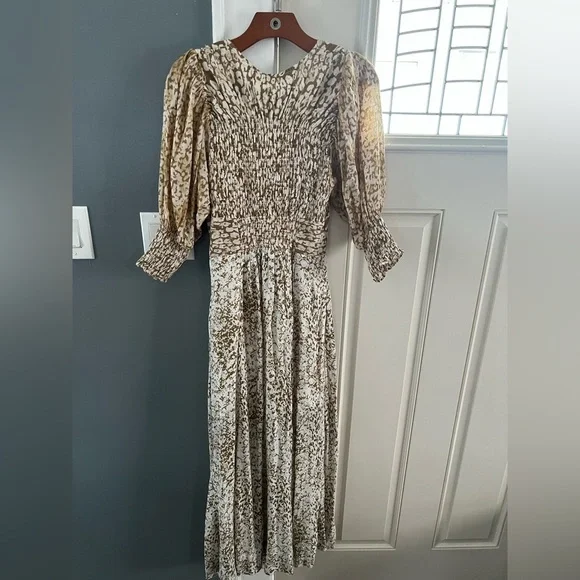 NWOT Free People Gold and Cream Maxi Dress - Picture 3 of 7